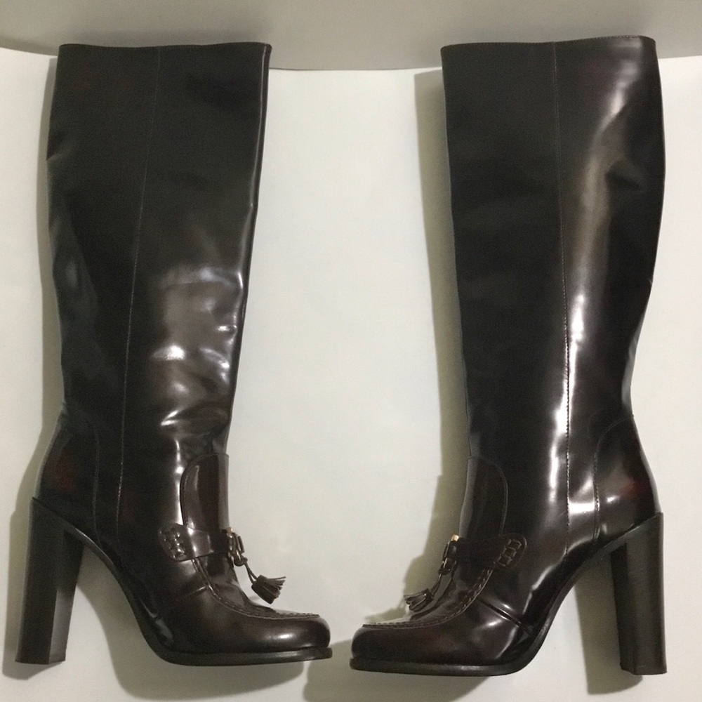 Salvatore Ferragamo 🇮🇹 ‘Cornell’ Tall Oxblood Leather Boots